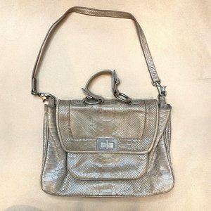 Rebecca Minkoff Covet Satchel Taupe Snake Leather